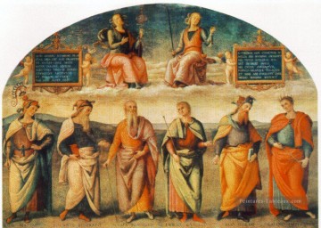  prudence tableaux - Prudence et Justice avec Six Anciens Rois 1497 Renaissance Pietro Perugino